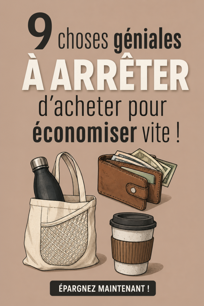 Image illustrant des articles superflus à éviter pour économiser