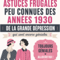 Illustration d'astuces économiques des années 1930 sur un fond vintage.