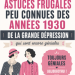 Illustration d'astuces économiques des années 1930 sur un fond vintage.