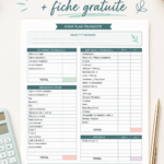 Illustration d'une famille discutant de leur budget avec des outils de gestion financière