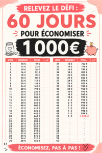 Femme souriante tenant un porte-monnaie, prête à relever le défi d'économiser 1000€
