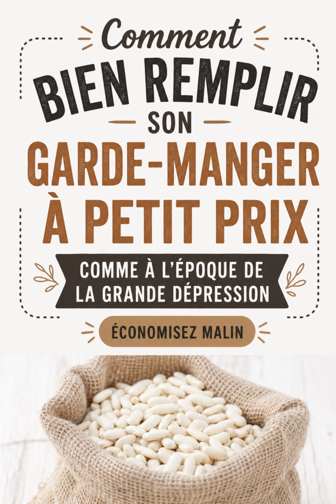 Garde-manger bien rempli avec des aliments variés et économiques