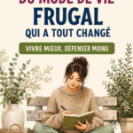 Femme souriante organisant un repas frugal avec des ingrédients simples et sains