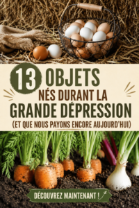 Une sélection d'objets vintage inspirés de la Grande Dépression sur une table en bois