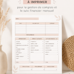 Modèle de budget mensuel imprimable, facile à remplir pour une gestion financière efficace.