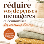 Femme souriante prenant des notes sur ses astuces économiques chez elle