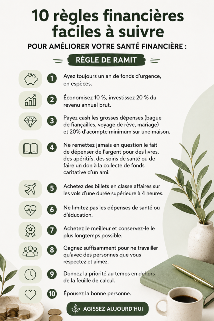 Une femme souriante vérifiant ses finances avec un ordinateur portable.