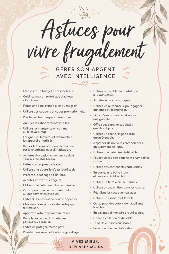 Femme souriante planifiant son budget de manière frugale
