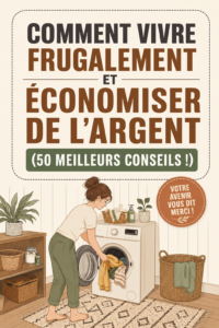 Une femme souriante tient un carnet de budget et un stylo, prête à économiser de l'argent.