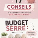 Femme souriante dans un intérieur élégant et chaleureux, symbolisant un mode de vie raffiné à petit budget.