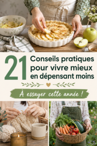 Une femme souriante tenant un panier rempli de produits locaux
