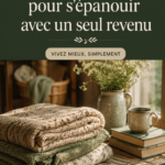 femme souriante dans une cuisine minimaliste, illustrant la simplicité financière