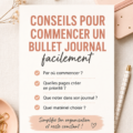 Femme en train de rédiger dans un bullet journal avec des fournitures colorées.