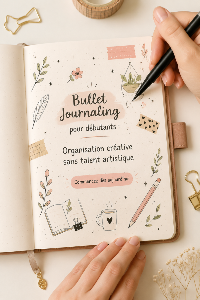 Exemple de bullet journal créatif avec des mises en page simples et colorées