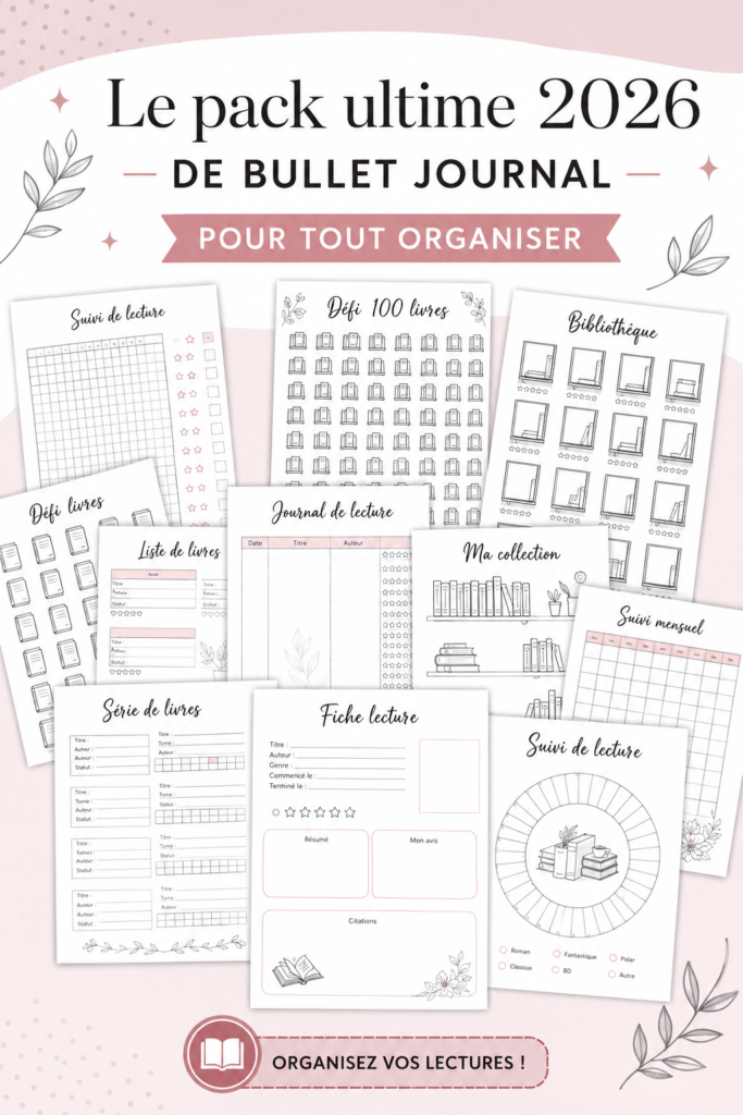 Image d'un joli bullet journal ouvert avec des stylos colorés et des stickers, évoquant l'organisation et la créativité.