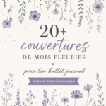Couverture florale stylisée d'un bullet journal avec des motifs colorés et des fleurs diverses