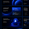 Un exemple de pitch deck pour un projet crypto, avec un design moderne et épuré.
