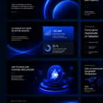 Un exemple de pitch deck pour un projet crypto, avec un design moderne et épuré.