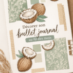 Bullet journal décoré avec des motifs floraux et des couleurs vives
