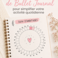 Un Bullet Journal ouvert avec des dessins et des notes colorées.