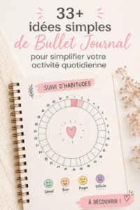 Un Bullet Journal ouvert avec des dessins et des notes colorées.