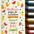 Couverture de bullet journal colorée avec des motifs fruités