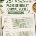 Un bulletin journal avec des mises en page vertes inspirées de la nature
