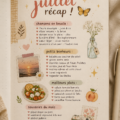 Récapitulatif du mois de juillet avec des inspirations créatives et des souvenirs d'été.