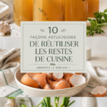 Une table de cuisine avec différents restes prêts à être réutilisés