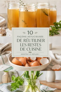 Une table de cuisine avec différents restes prêts à être réutilisés