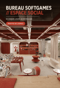 Un bureau convivial aménagé avec des espaces de détente et de partage