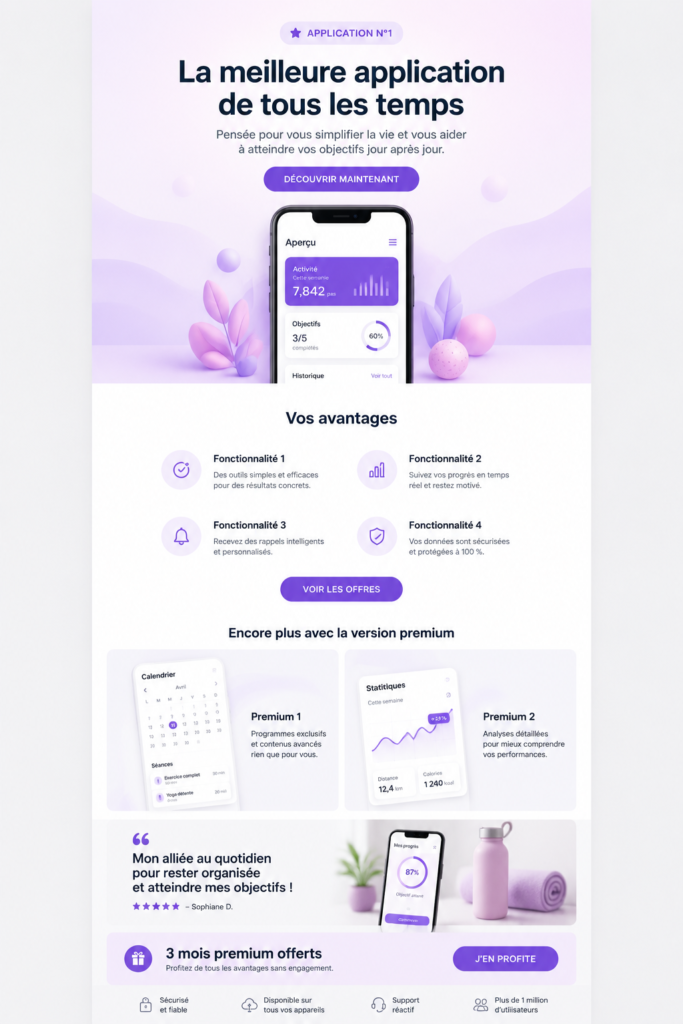 Capture d'écran d'une application de design d'email montrant des modèles modernes