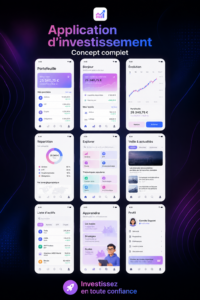 Écran de l'application d'investissement d'Apple avec des graphiques financiers.