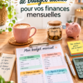 Femme créant sa feuille de budget à l'aide d'un ordinateur et d'un carnet.