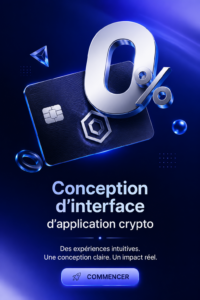 Interface moderne d'une application de crypto-monnaie avec éléments de design attrayants