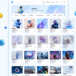 Visuel de design UX/UI pour une marketplace NFT, montrant une interface intuitive et attrayante.