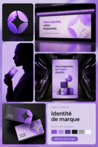 Une banque moderne avec une identité visuelle forte et accueillante.