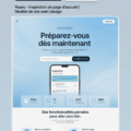 Design moderne d'une page d'accueil de site web avec des éléments visuels et une navigation claire.