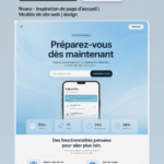 Design moderne d'une page d'accueil de site web avec des éléments visuels et une navigation claire.