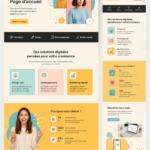 Illustration d'une landing page conçue pour une agence digitale, avec des éléments modernes et attrayants