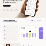 Exemple de landing page moderne pour une startup fintech avec un design épuré.