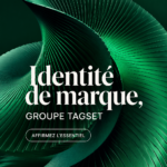Un logo coloré représentant une marque créative avec une typographie moderne.