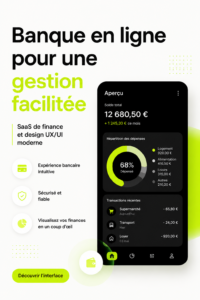 Interface de Lumin, banque en ligne moderne et intuitive.