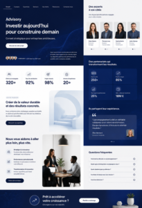 Un aperçu d'un modèle Webflow pour un site d'entreprise de conseils.