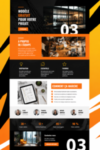 Template gratuit pour site web illustrant un design moderne.