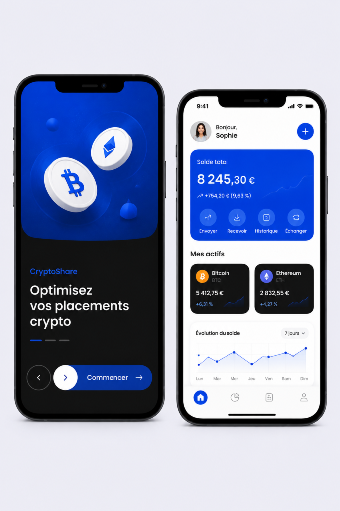 Capture d'écran d'une application minimaliste de gestion financière sur un smartphone, montrant un tableau de budget simple.