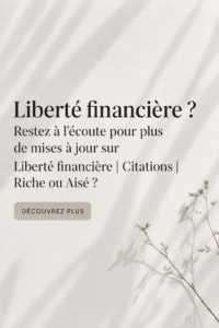 Une femme réfléchissant à ses finances personnelles pour atteindre la liberté financière.