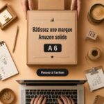 Femme travaillant sur son ordinateur, construisant une marque sur Amazon.