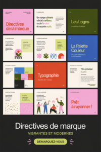Image représentant une marque moderne avec des éléments visuels dynamiques et attirants