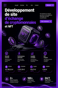 Image d'un écran d'ordinateur affichant un site d'échange de cryptomonnaies
